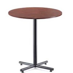 36 Round Cafe Table with Black Base (Mahogany)