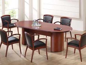 PV Series Wood Veneer 8ft Racetrack Conference Table (Cherry)