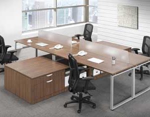 Elements 4-Cluster with Credenza (Modern Walnut)