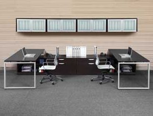 Elements Dual L-Stations with Loop Leg (Espresso/Silver Accents)