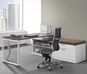 Elements L-Station (Modern Walnut and White)