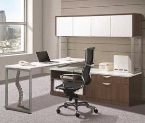 Elements L-Station (Modern Walnut and White)