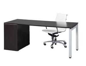 Elements Station with Single Pedestal (Espresso) and U-Shape Leg (White)