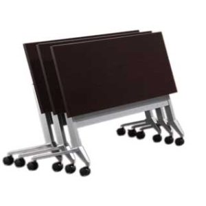 Nested Flip Top Tables with Casters (Espresso Top/Titanium Base)