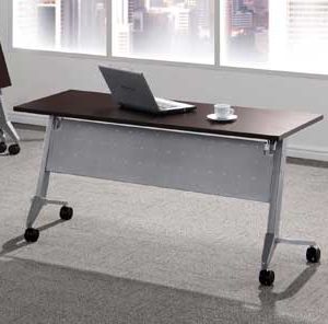 Flip Top Nesting Table with Casters (Espresso Top/Titanium Base)