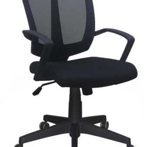 201 Diamond Series Mid-Back Task Chair (Black Mesh/Black Fabric)