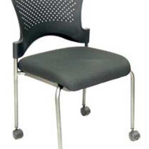 2794TG_27_28 Arc Series Stackable Guest Chair with Casters (Black/Silver Frame)