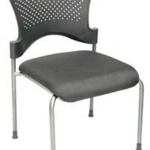 2794TG Arc Series Stackable Guest Chair with No Casters (Black/Silver Frame)