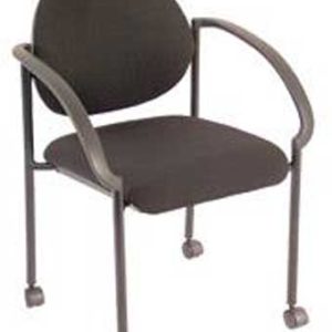 2804G Regal Stacking Guest Chair with Arms and Optional Casters (Black)