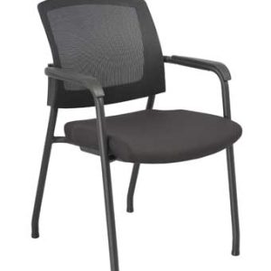 3128 Baker Series Mesh Back Stackable Guest Chair (Black/Black Fabric Seat)