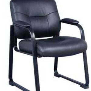 6028 Tempest Leather Guest Chair with Sled Base (Black)