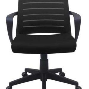 631 Elan Series Mid-Back Task Chair with Black Mesh and Black Fabric Seat