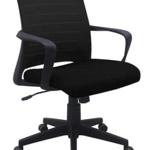 631 Elan Series Mid-Back Mesh Task Chair with Fabric Seat (Black)
