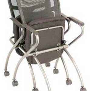 7794 CoolMesh Nesting Series Chair with Casters (Black Mesh Back/Black Fabric Seat)