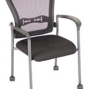 7804 Spice! Stack Series with Casters [#27/28] (Black Mesh Back/Black Fabric Seat)