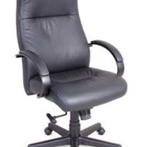 7911KT - Executive Padded High Back Chair (Black Leather)
