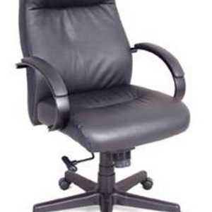 7921 - Junior Executive Padded High Back Chair (Black Leather)