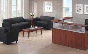 9881 Manhattan Collection Leather Reception Seating (Black)