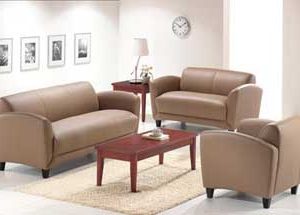 9881  Manhattan Collection Leather Reception Seating (Latte)
