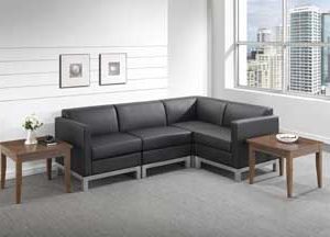 9990 Compose Modular Series Reception Seating (Black Bonded Leather)