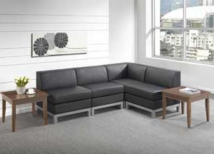 9990 Compose Modular Series Reception Seating (Black Bonded Leather)