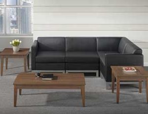 Compose Collection Leather Corner Sectional (Black)