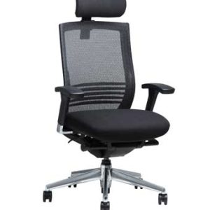 11721/117HR Avid Series High-Back with Headrest (Black Mesh/Black Fabric)