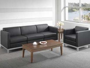 Compose Collection Leather Reception Seating (Black)