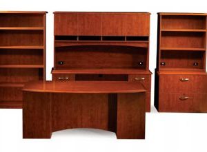 Pacifica Series Desk with Wall Unit (Cognac)