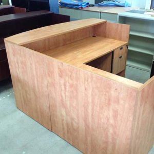 Elite Collection Reception L-Shape Desk (Honey)