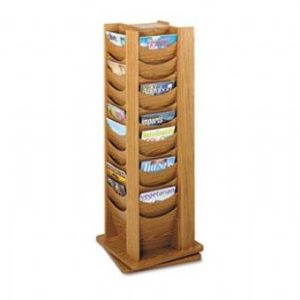 Rotating Oak Magazine Rack