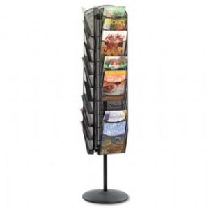 Black 30 Compartment Onyx Mesh Rotating Magazine Display