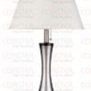 Silver Vase Style Table Lamp (Brushed Steel Finish)