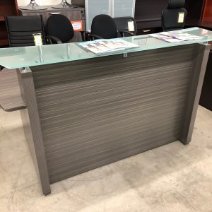 Sterling Collection Reception Desk with Frosted Glass Transaction Counter