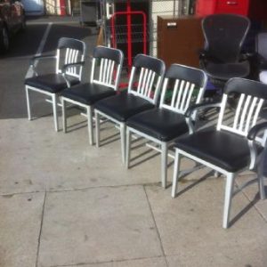 Vintage Slat Back Chairs (Black)