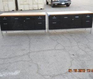 Vintage Credenzas (Black/Walnut Top)