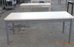 Vintage Four Leg Tanker Table in Blue