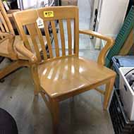 Wooden Four Leg Side Chair with Arms