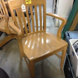 Wooden 4-Leg Side Chair with Arms
