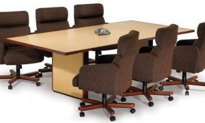 Faustino's Fluted Square Conference Table with Chairs