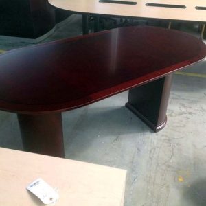 6ft Emerald Collection Wood Veneer Racetrack Conference Table (Mahogany)