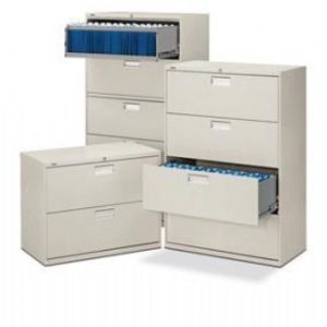 Hon 600 Series 2-, 4- and 5-Drawer Lateral Files (Light Grey)